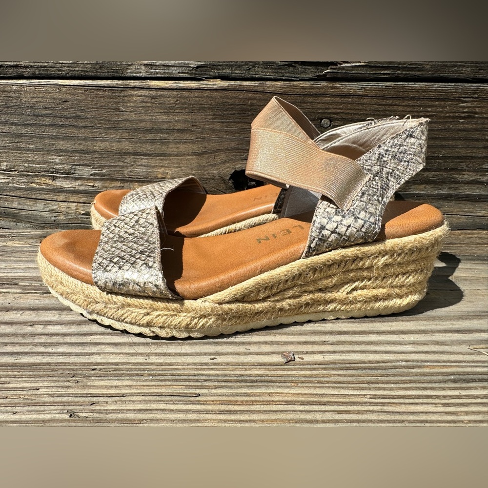 Anne Klein Snakeskin Wedge Espadrilles